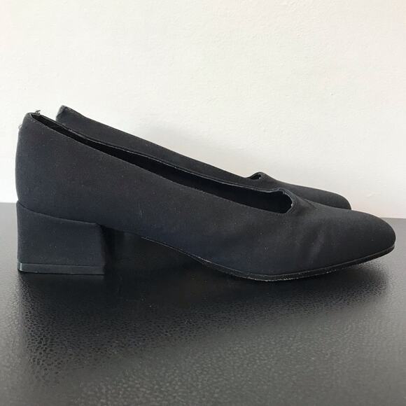 Sesto Meucci Italian Made Leather Sole Square Toe Low Block Heel Pump Blue 8.5 - Picture 8 of 16